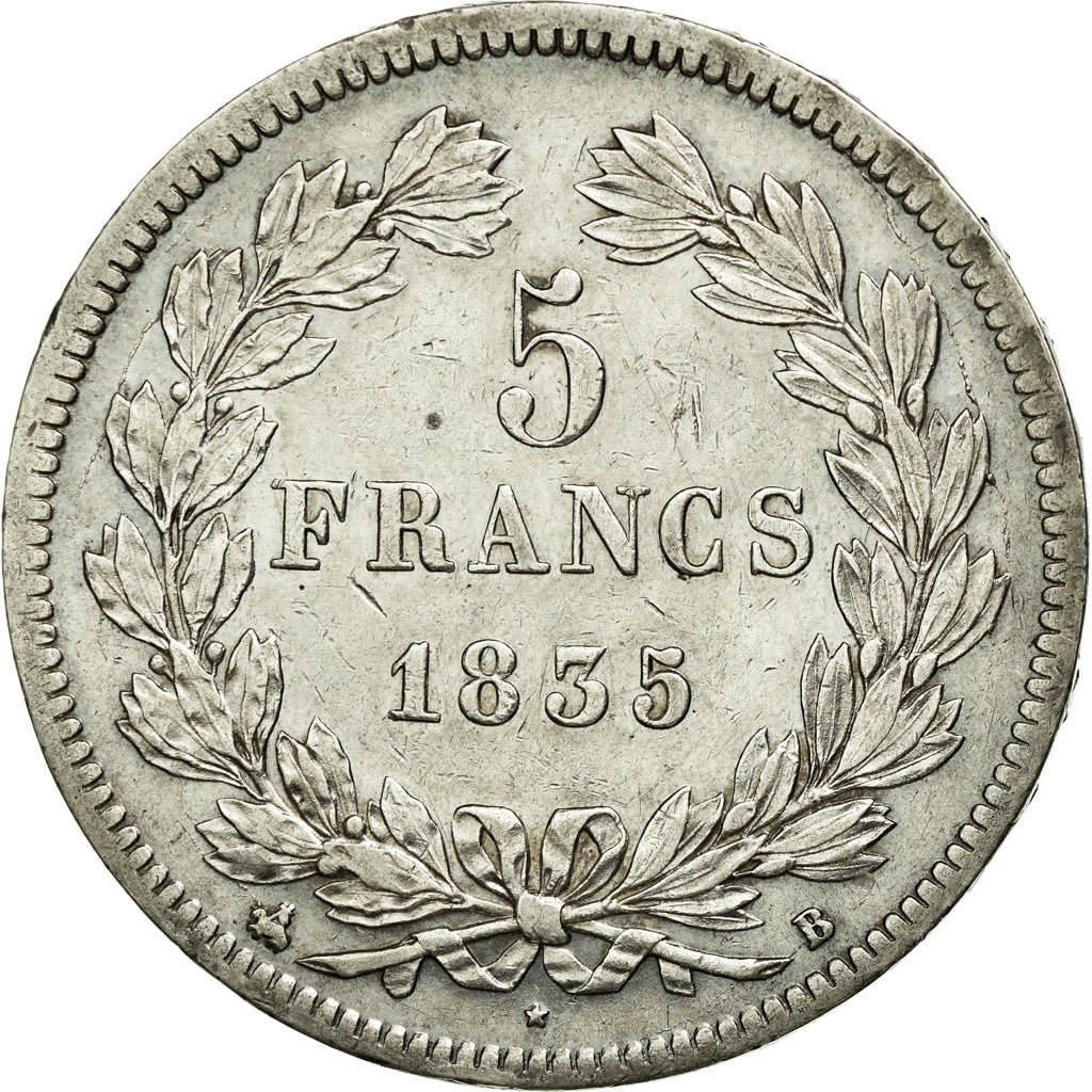 Monnaie, France, Louis-Philippe, 5 Francs, 1835, Rouen, TTB, Argent, KM:749.2