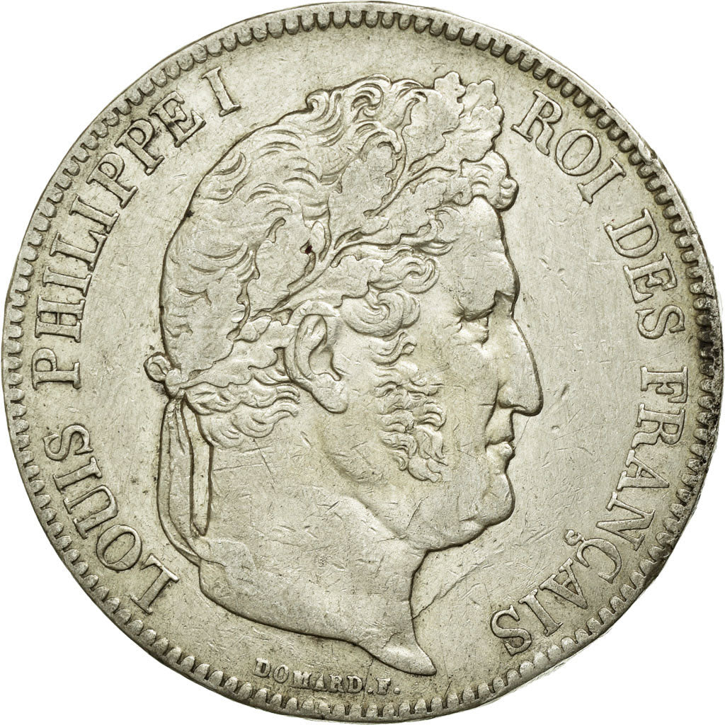 Coin, France, Louis-Philippe, 5 Francs, 1839, Rouen, EF(40-45), Silver