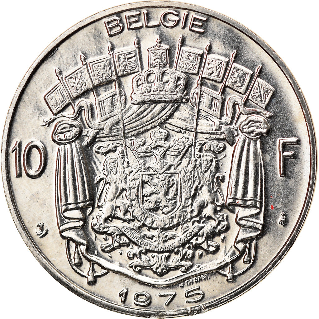 Moneda, Bélgica, 10 Francs, 10 Frank, 1975, Brussels, MBC+, Níquel, KM:156.1