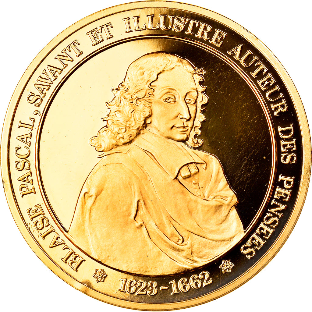 France, Medal, Blaise Pascale, Les Pensées, History, MS(65-70), Vermeil