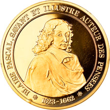 France, Medal, Blaise Pascale, Les Pensées, History, MS(65-70), Vermeil