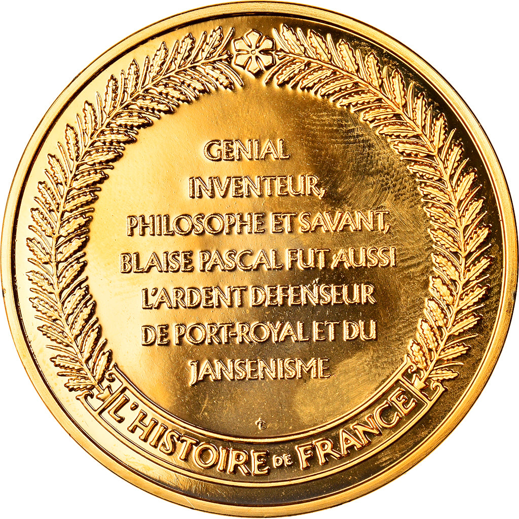 France, Medal, Blaise Pascale, Les Pensées, History, MS(65-70), Vermeil