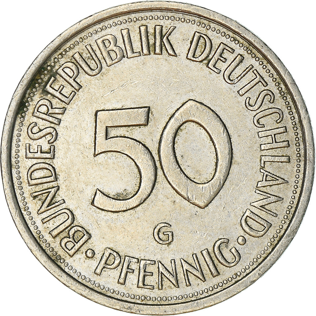 Munten, Federale Duitse Republiek, 50 Pfennig, 1991, Karlsruhe, ZF