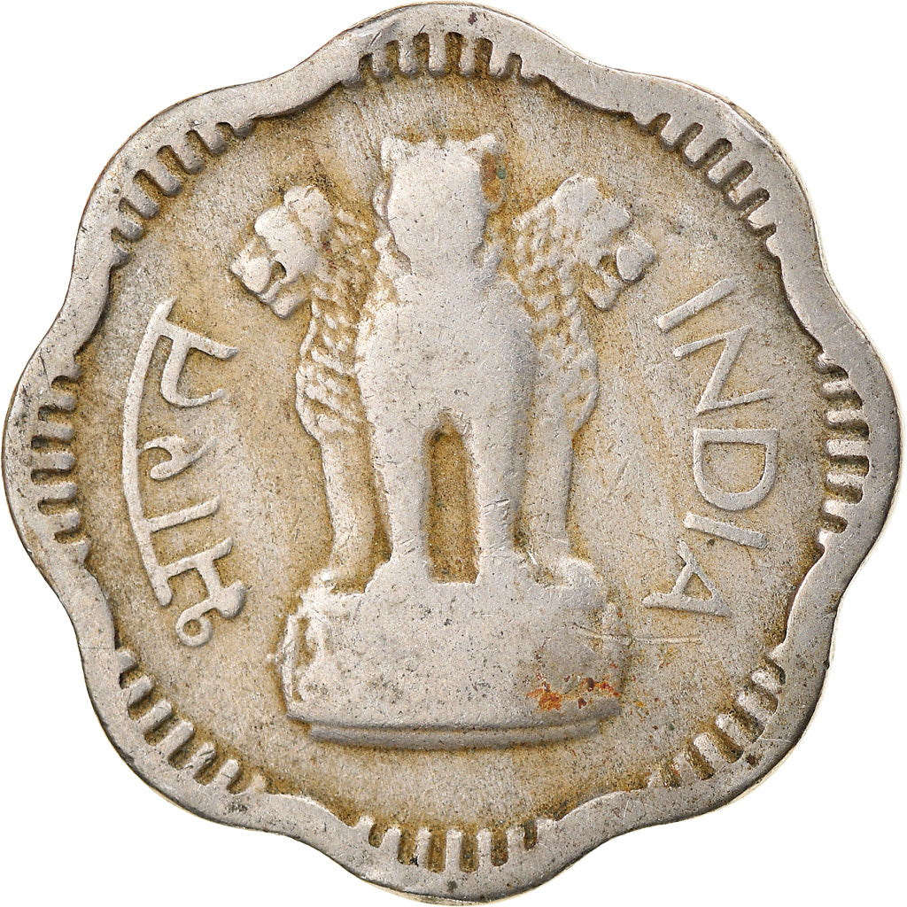 Moeda, ÍNDIA - REPÚBLICA, 10 Naye Paise, 1957, VF(30-35), Cobre-níquel