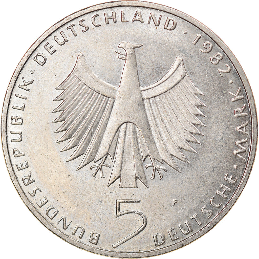 Coin, GERMANY - FEDERAL REPUBLIC, 5 Mark, 1982, Stuttgart, Germany, EF(40-45)