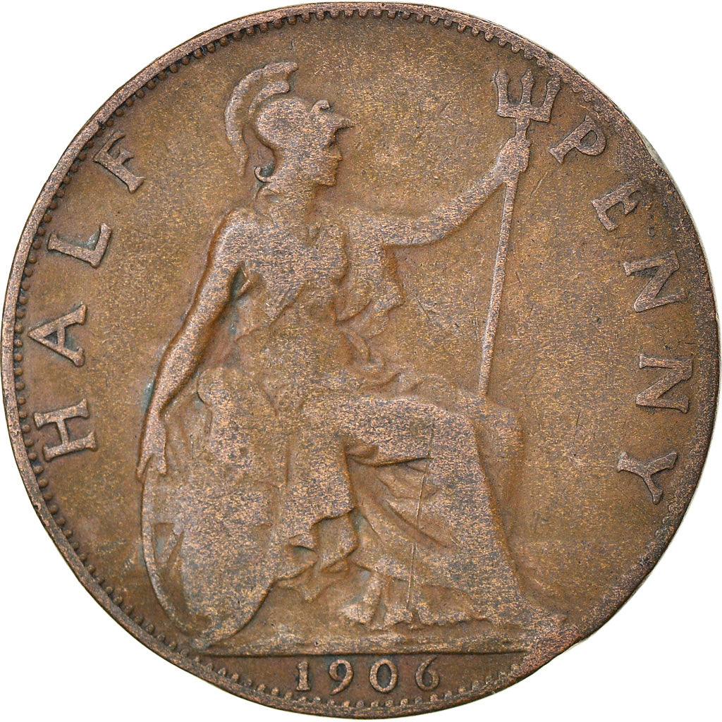 Coin, Great Britain, Edward VII, 1/2 Penny, 1906, VF(30-35), Bronze, KM:793.2