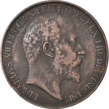 Moeda, Grã-Bretanha, Edward VII, 1/2 Penny, 1907, VF(30-35), Bronze, KM:793.2