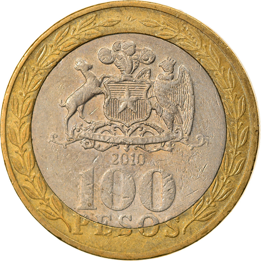 Coin, Chile, 100 Pesos, 2010, Santiago, VF(30-35), Bi-Metallic, KM:236