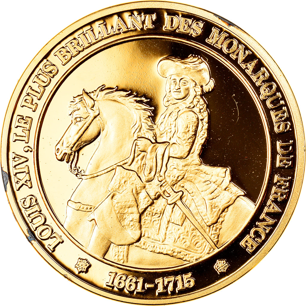 Francia, medalla, Louis XIV, Roi Soleil, History, FDC, Oro vermeil