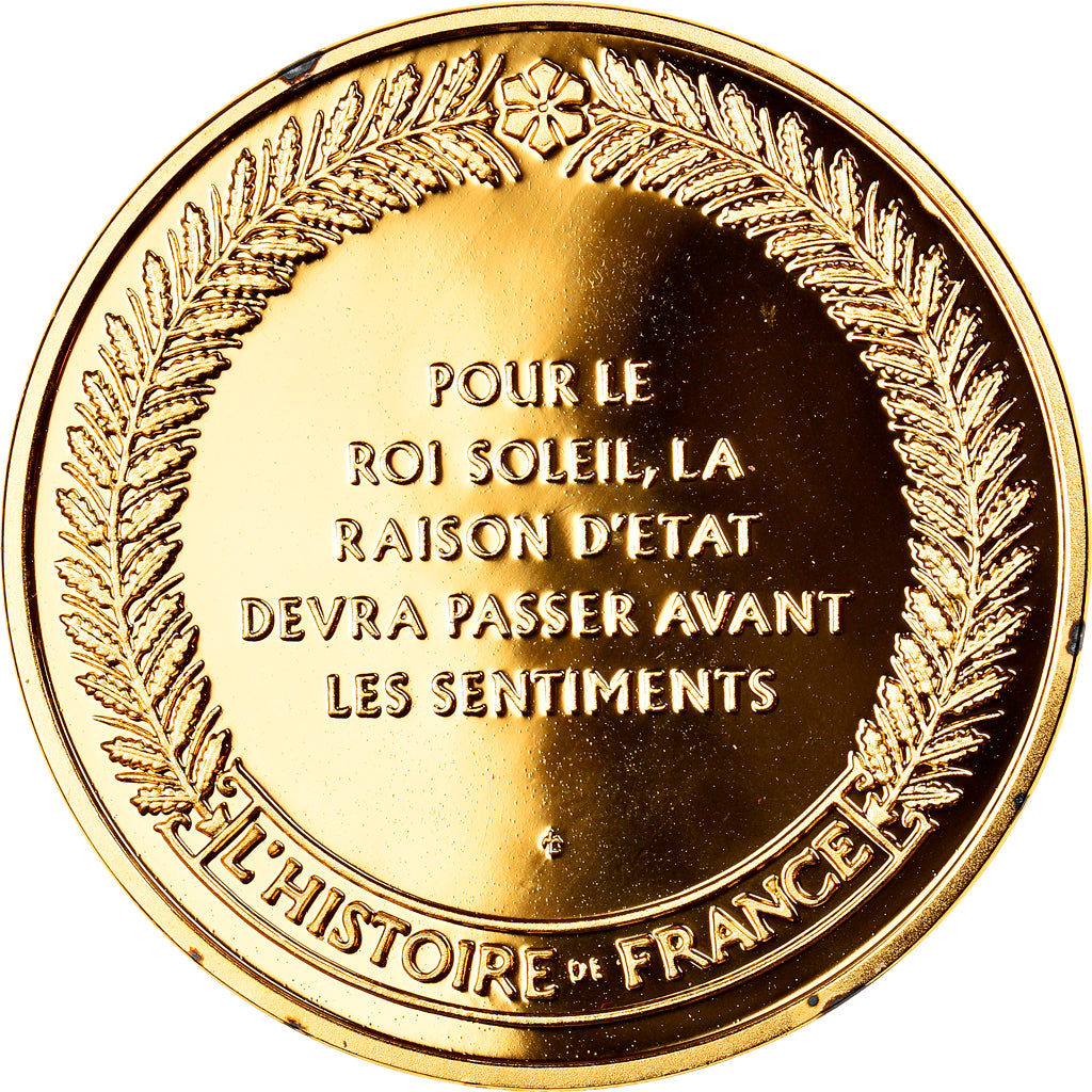 Francia, medalla, Louis XIV, Roi Soleil, History, FDC, Oro vermeil