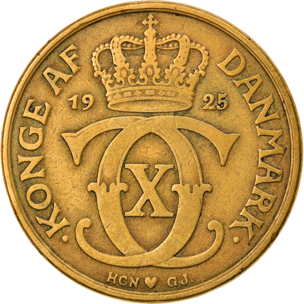 Münze, Dänemark, Christian X, 2 Kroner, 1925, Copenhagen, S+, Aluminum-Bronze