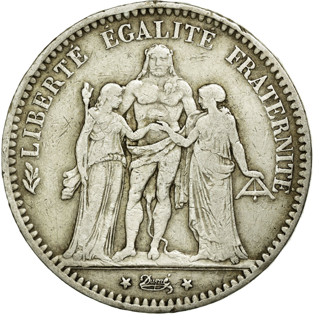 Coin, France, Hercule, 5 Francs, 1877, Paris, VF(30-35), Silver, KM:820.1