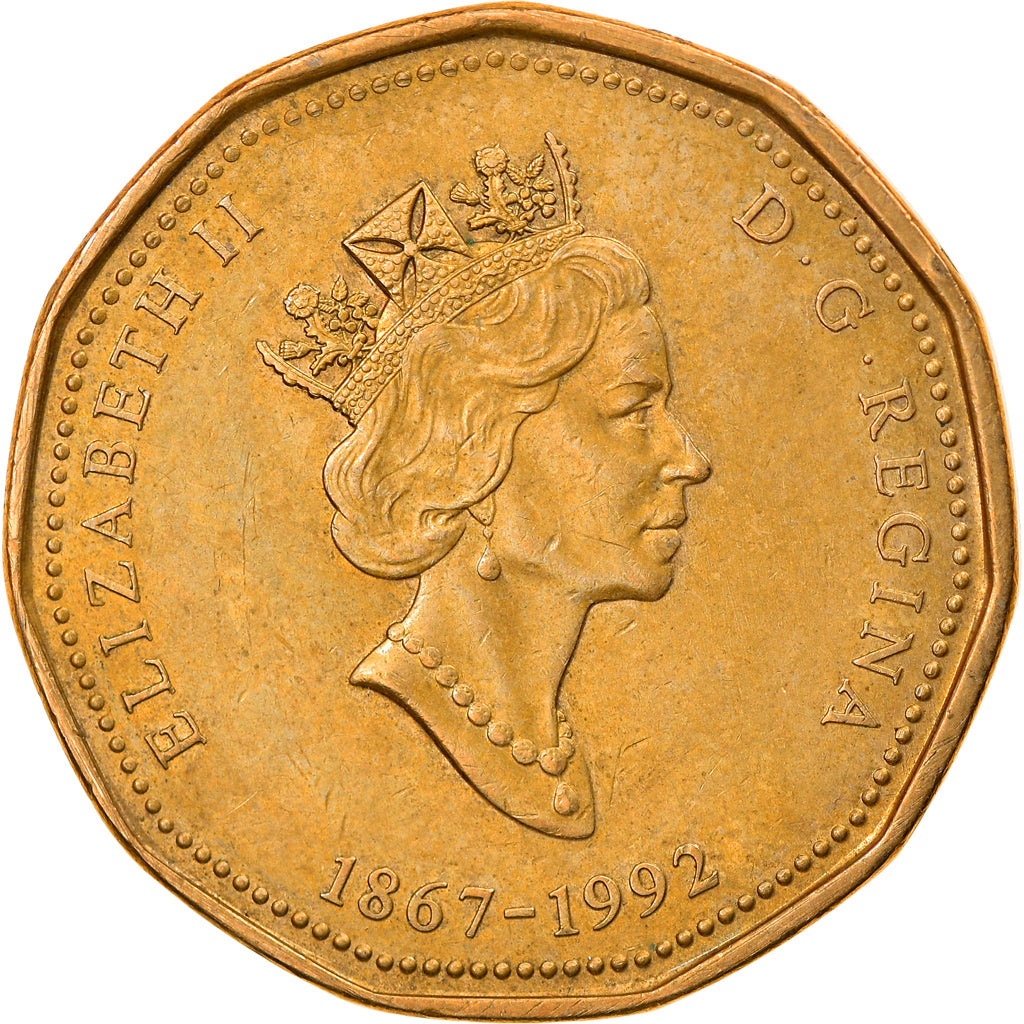 Coin, Canada, Elizabeth II, Dollar, 1992, Royal Canadian Mint, Ottawa