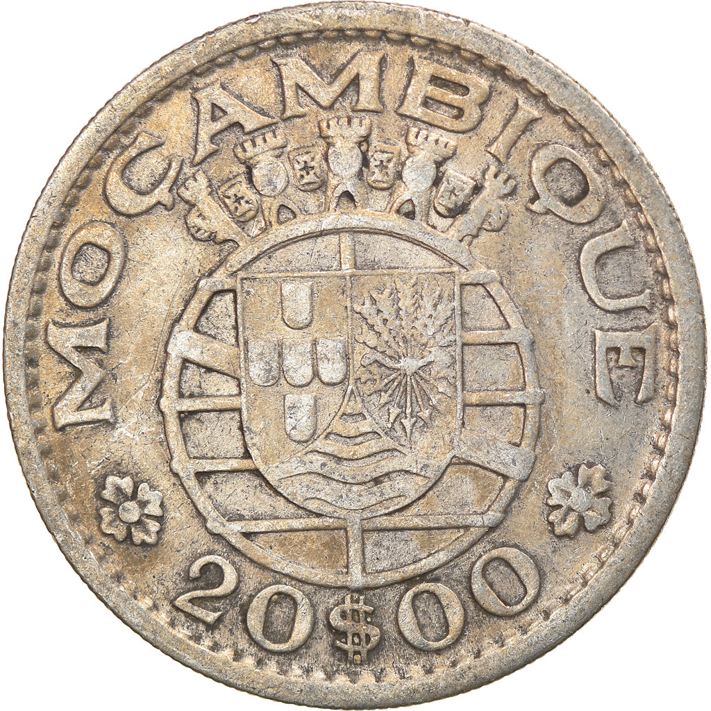 Coin, Mozambique, 20 Escudos, 1952, VF(30-35), Silver, KM:80