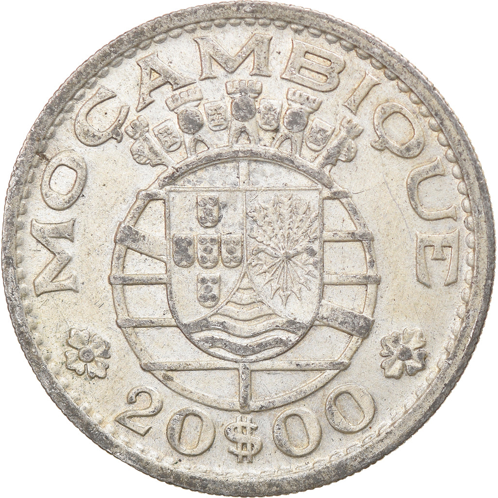 Coin, Mozambique, 20 Escudos, 1955, VF(30-35), Silver, KM:80