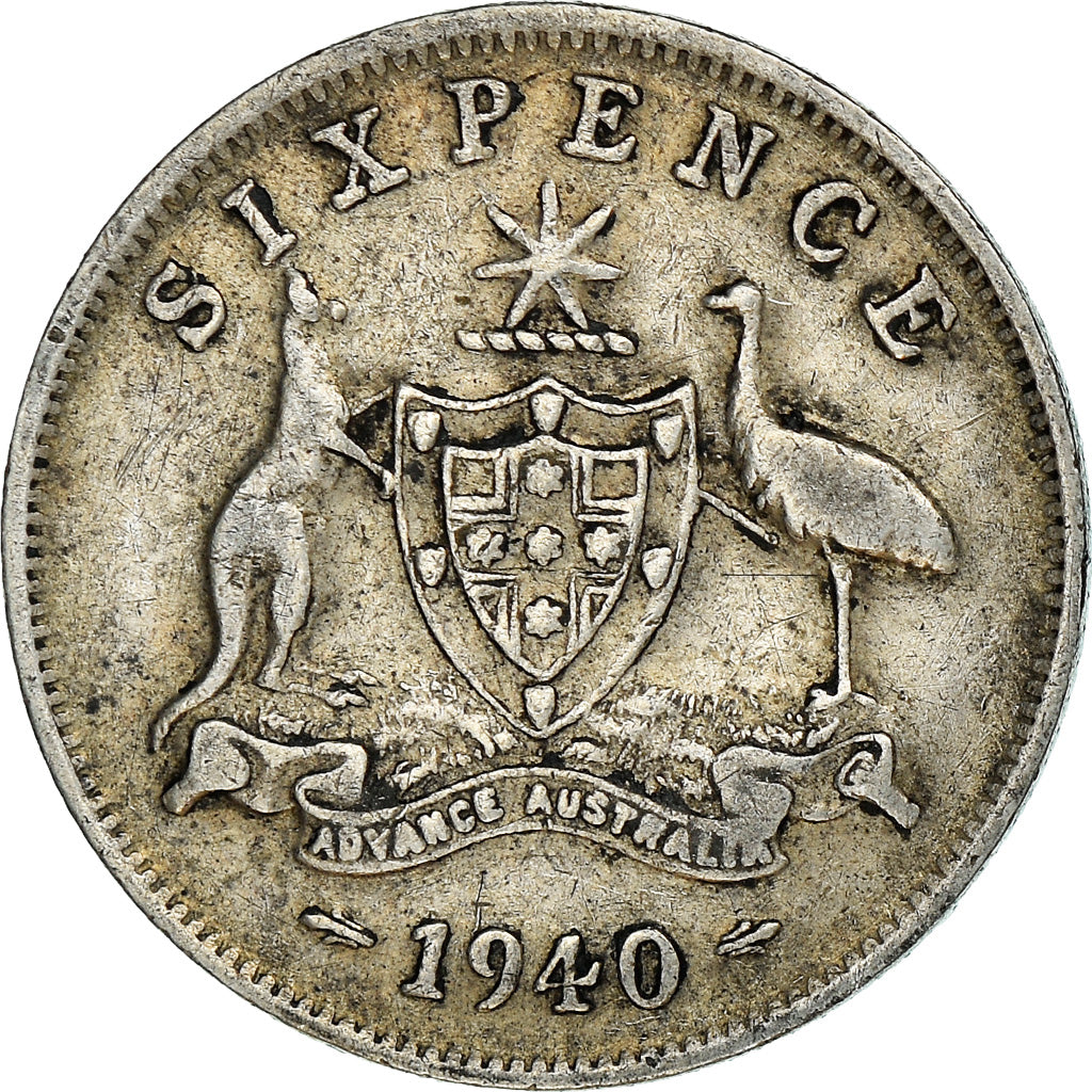 Moneta, Gran Bretagna, George VI, 6 Pence, 1940, BB, Argento, KM:852