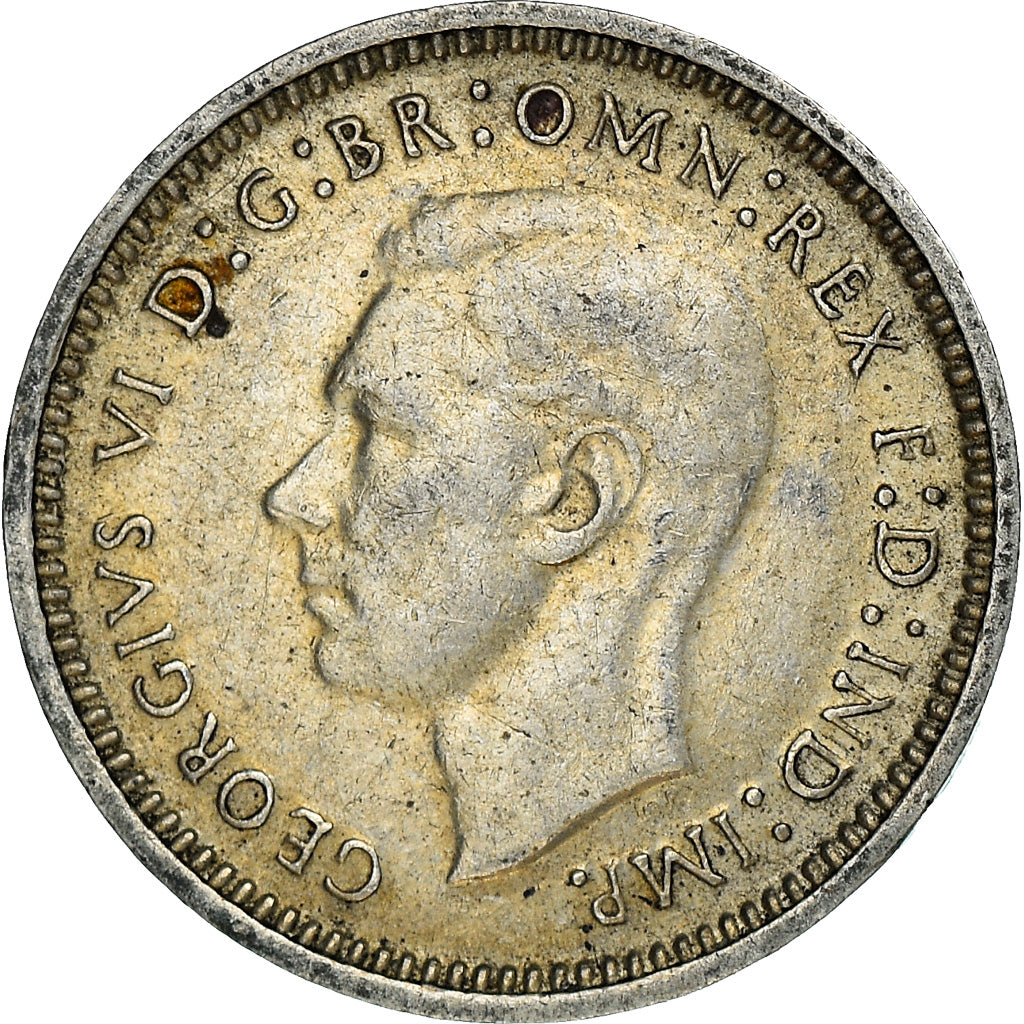 Moeda, Austrália, George VI, Threepence, 1943, Melbourne, EF(40-45), Prata