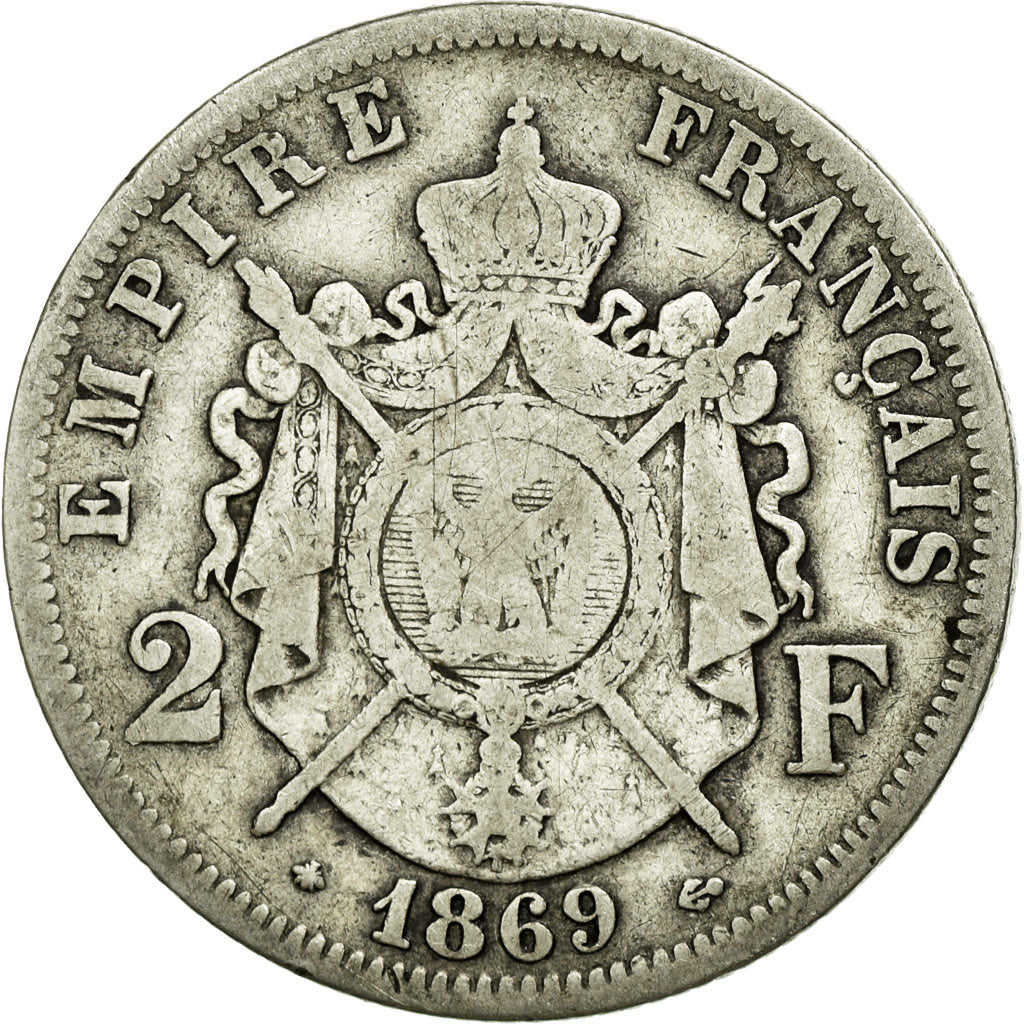 Coin, France, Napoleon III, Napoléon III, 2 Francs, 1869, Strasbourg