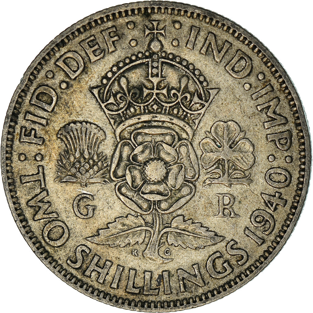 Munten, Groot Bretagne, George VI, Florin, Two Shillings, 1940, ZF, Zilver