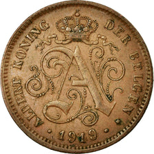 Moneta, Belgia, Albert I, 2 Centimes, 1919, AU(55-58), Miedź, KM:65