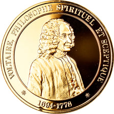 France, Medal, Voltaire, philosophe des Lumières, History, MS(65-70), Vermeil
