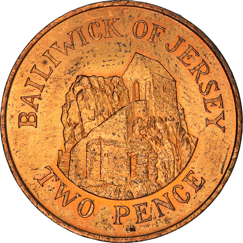 Moneta, Jersey, Elizabeth II, 2 Pence, 1983, BB+, Bronzo, KM:55