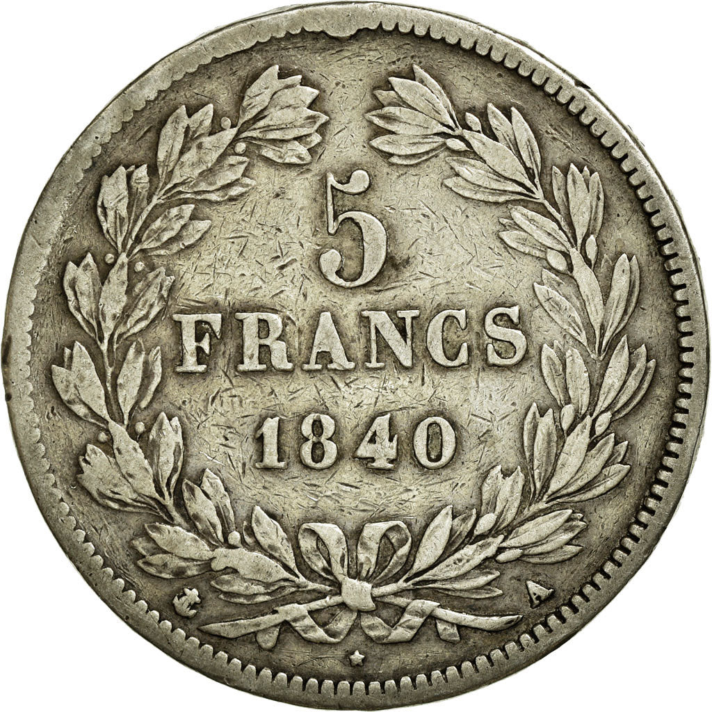 Coin, France, Louis-Philippe, 5 Francs, 1840, Paris, VF(30-35), Silver