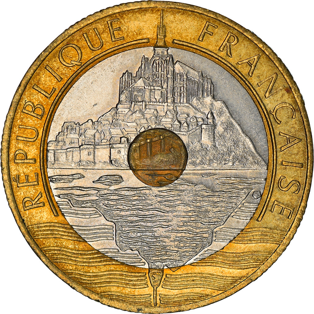 Coin, France, Mont Saint Michel, 20 Francs, 1992, Paris, EF(40-45)