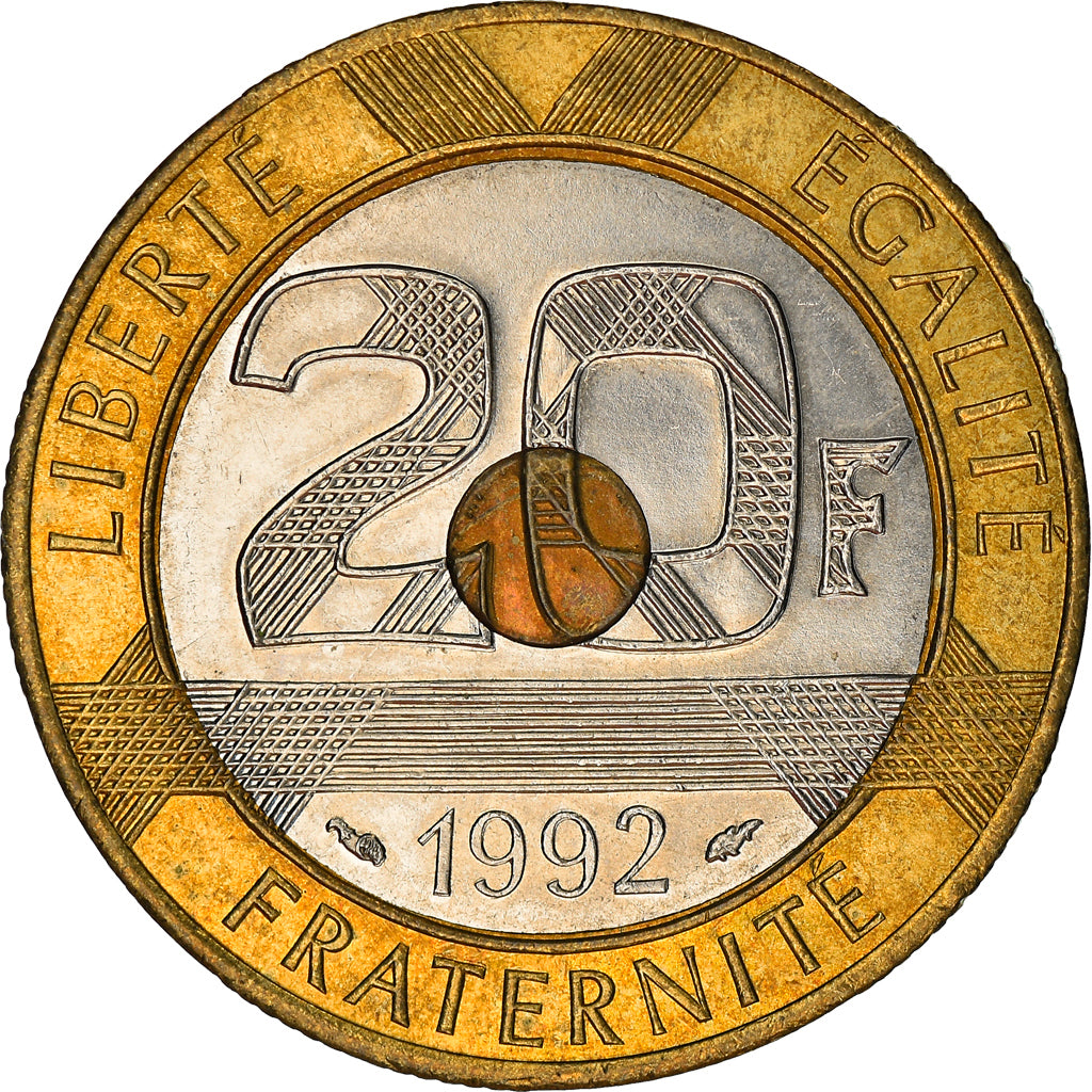 Coin, France, Mont Saint Michel, 20 Francs, 1992, Paris, EF(40-45)