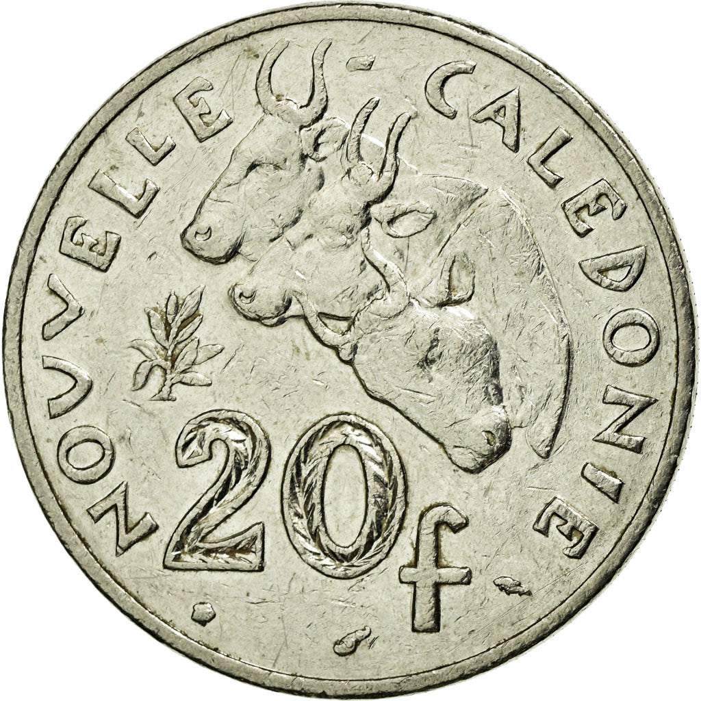 Moneta, Nuova Caledonia, 20 Francs, 1991, Paris, BB+, Nichel, KM:12