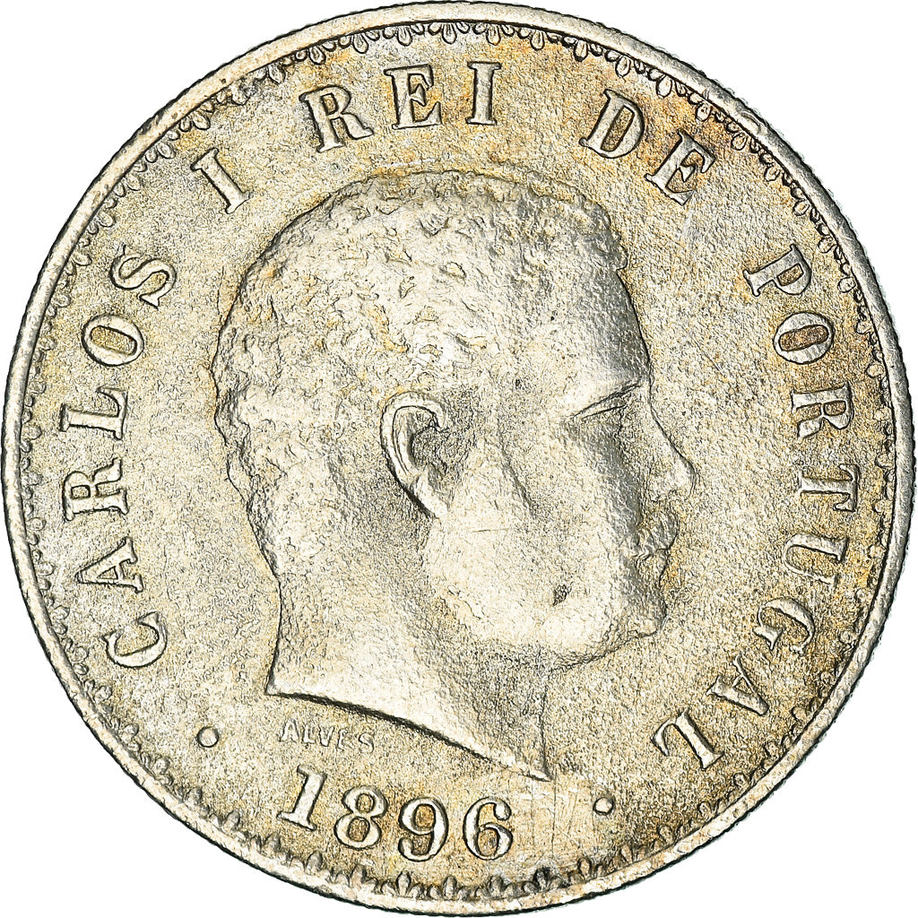 Moneta, Portogallo, Carlos I, 500 Reis, 1896, BB, Argento, KM:535