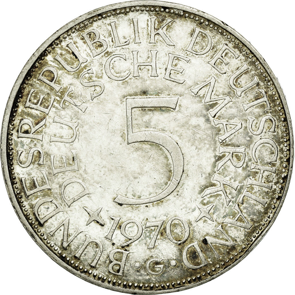 Monnaie, République fédérale allemande, 5 Mark, 1970, Karlsruhe, TTB+