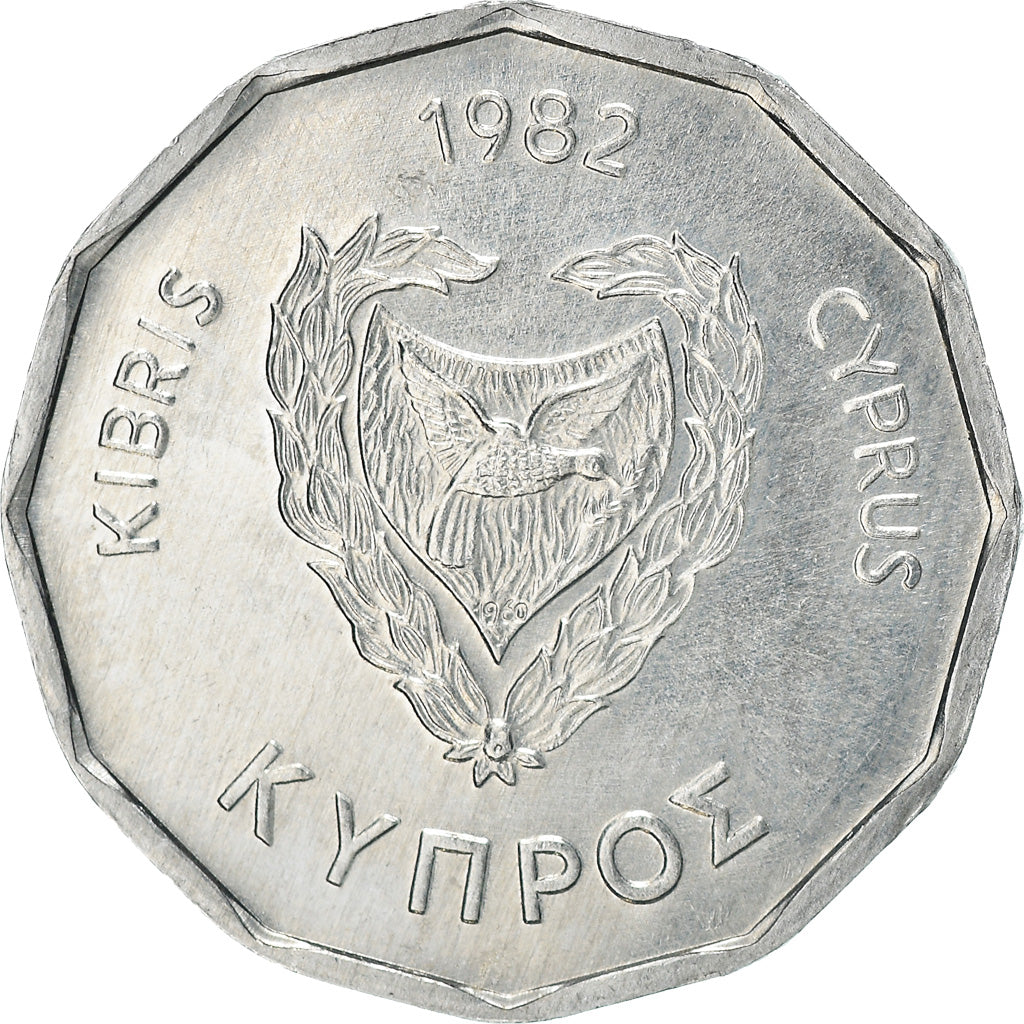 Moneta, Cipro, 5 Mils, 1982, BB, Alluminio, KM:50.2