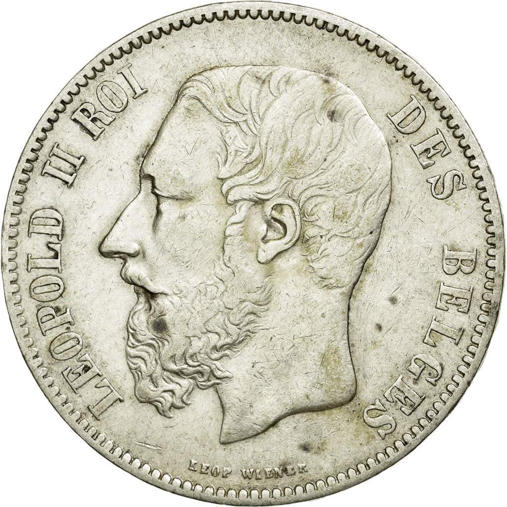 Coin, Belgium, Leopold II, 5 Francs, 5 Frank, 1868, EF(40-45), Silver, KM:24