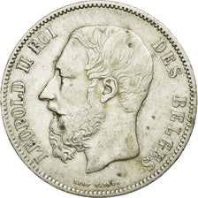 Coin, Belgium, Leopold II, 5 Francs, 5 Frank, 1868, EF(40-45), Silver, KM:24