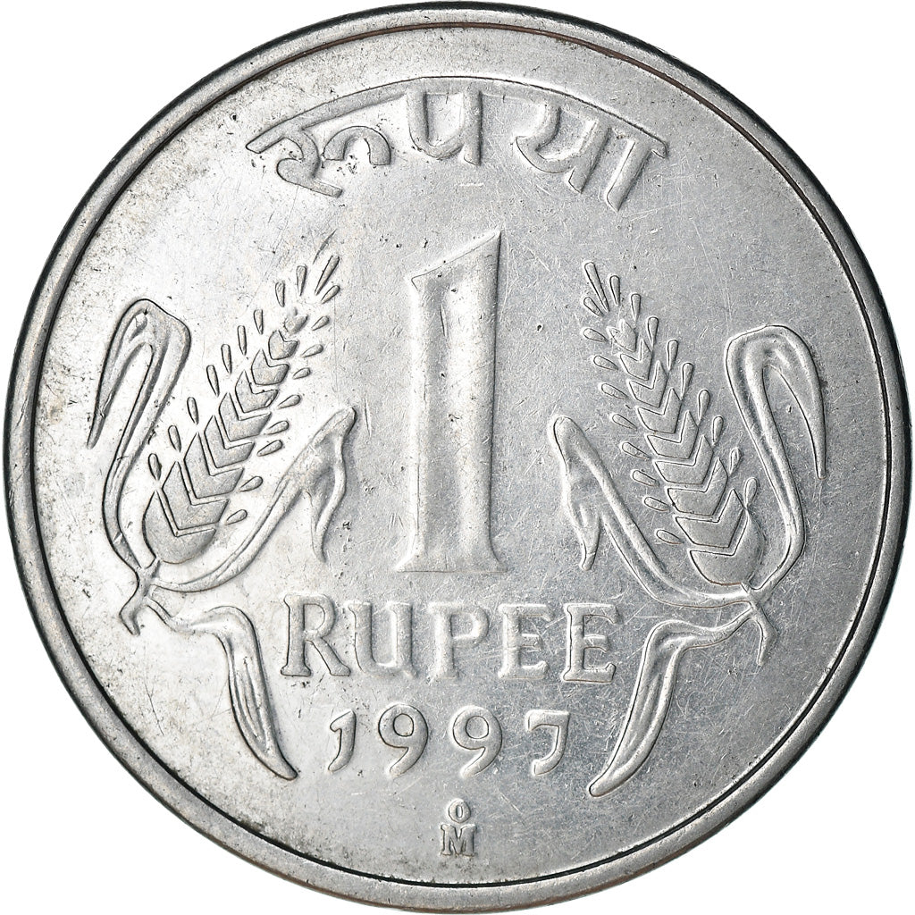 Moeda, ÍNDIA - REPÚBLICA, Rupee, 1997, EF(40-45), Aço Inoxidável, KM:92.2