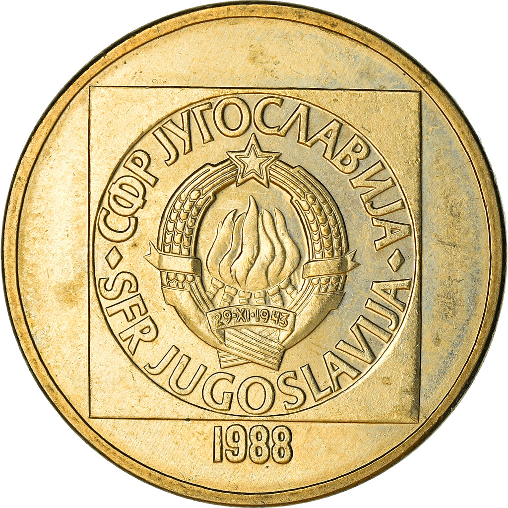 Coin, Yugoslavia, 100 Dinara, 1988, EF(40-45), Brass, KM:134