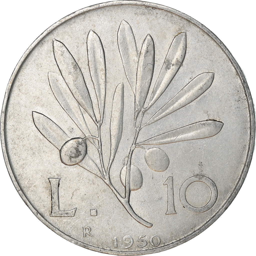 Moneta, Włochy, 10 Lire, 1950, Rome, EF(40-45), Aluminium, KM:90