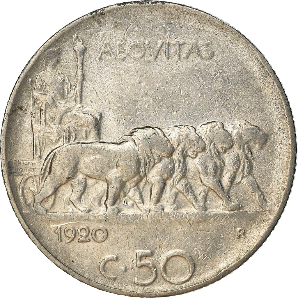 Moeda, Itália, Vittorio Emanuele III, 50 Centesimi, 1920, Rome, EF(40-45)