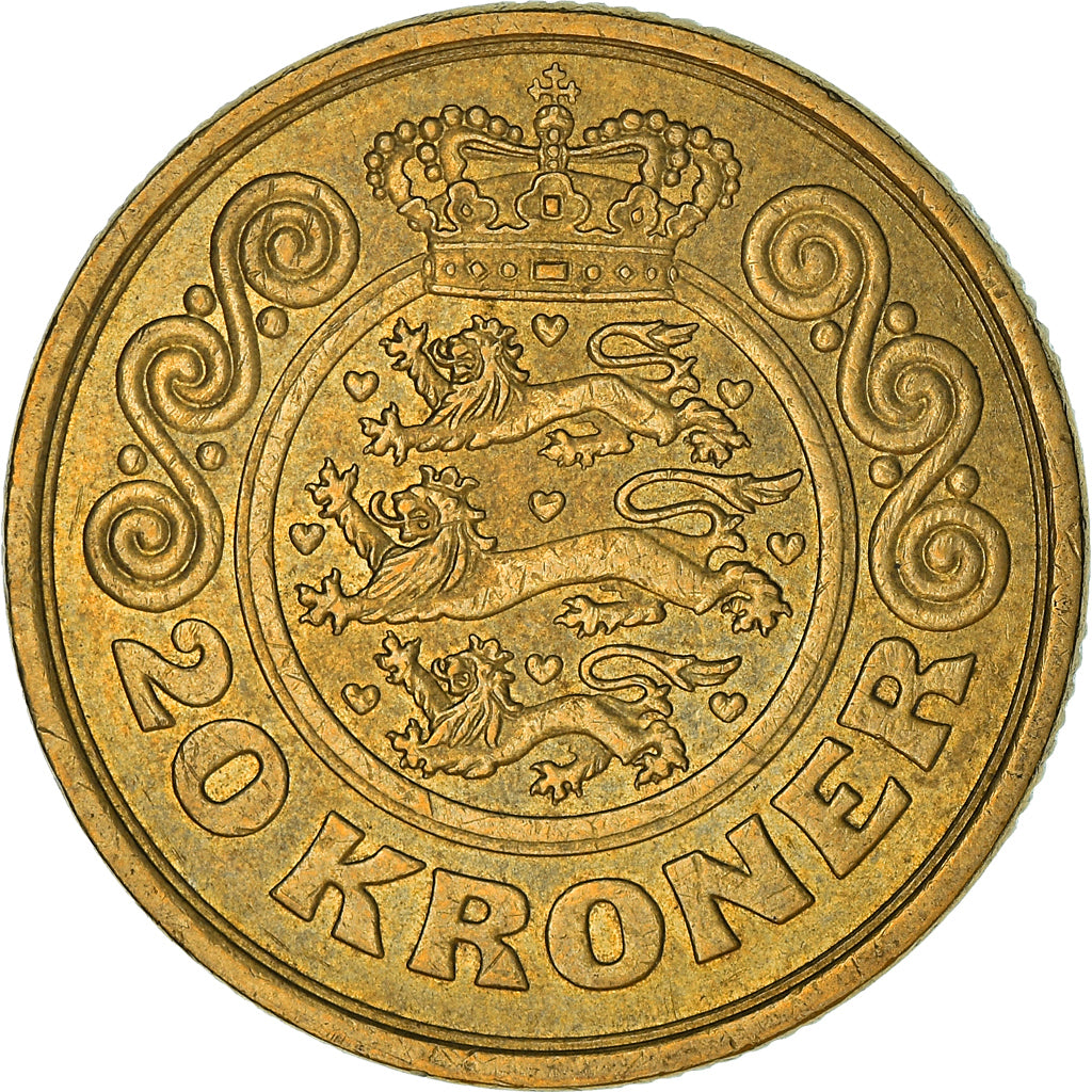 Coin, Denmark, Margrethe II, 20 Kroner, 1990, Copenhagen, EF(40-45)