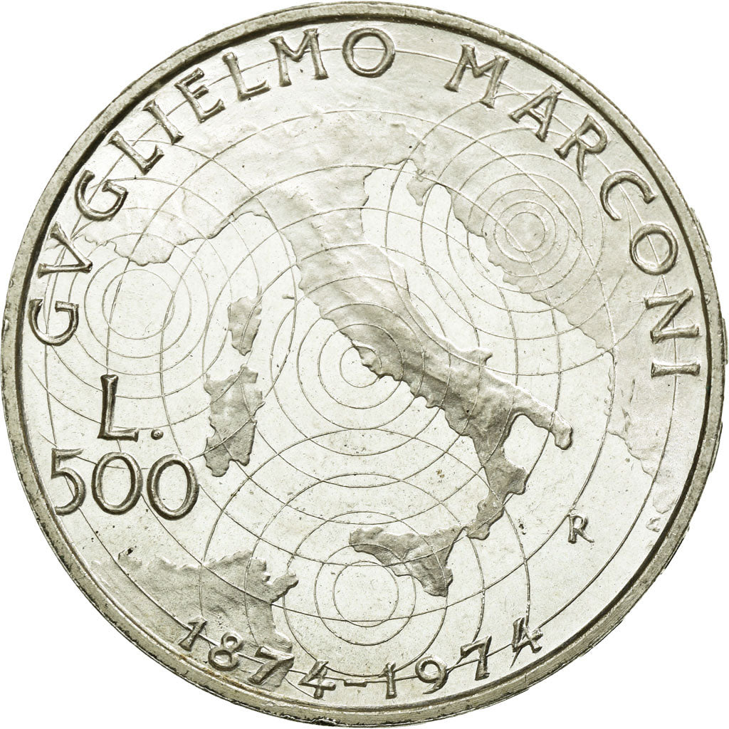 Coin, Italy, 500 Lire, 1974, Rome, MS(60-62), Silver, KM:103