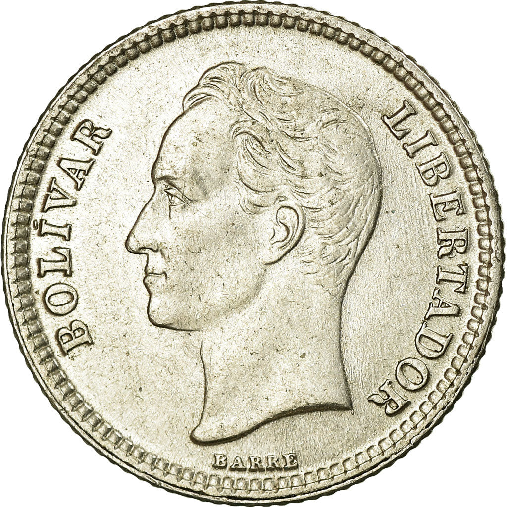 Moeda, Venezuela, 25 Centimos, 1954, EF(40-45), Prata, KM:35