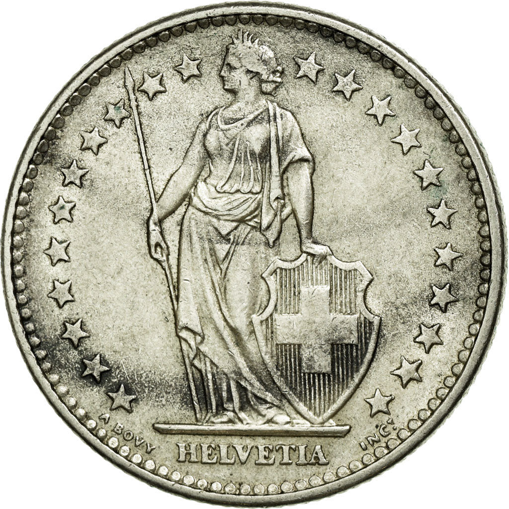 Coin, Switzerland, 2 Francs, 1965, Bern, AU(50-53), Silver, KM:21