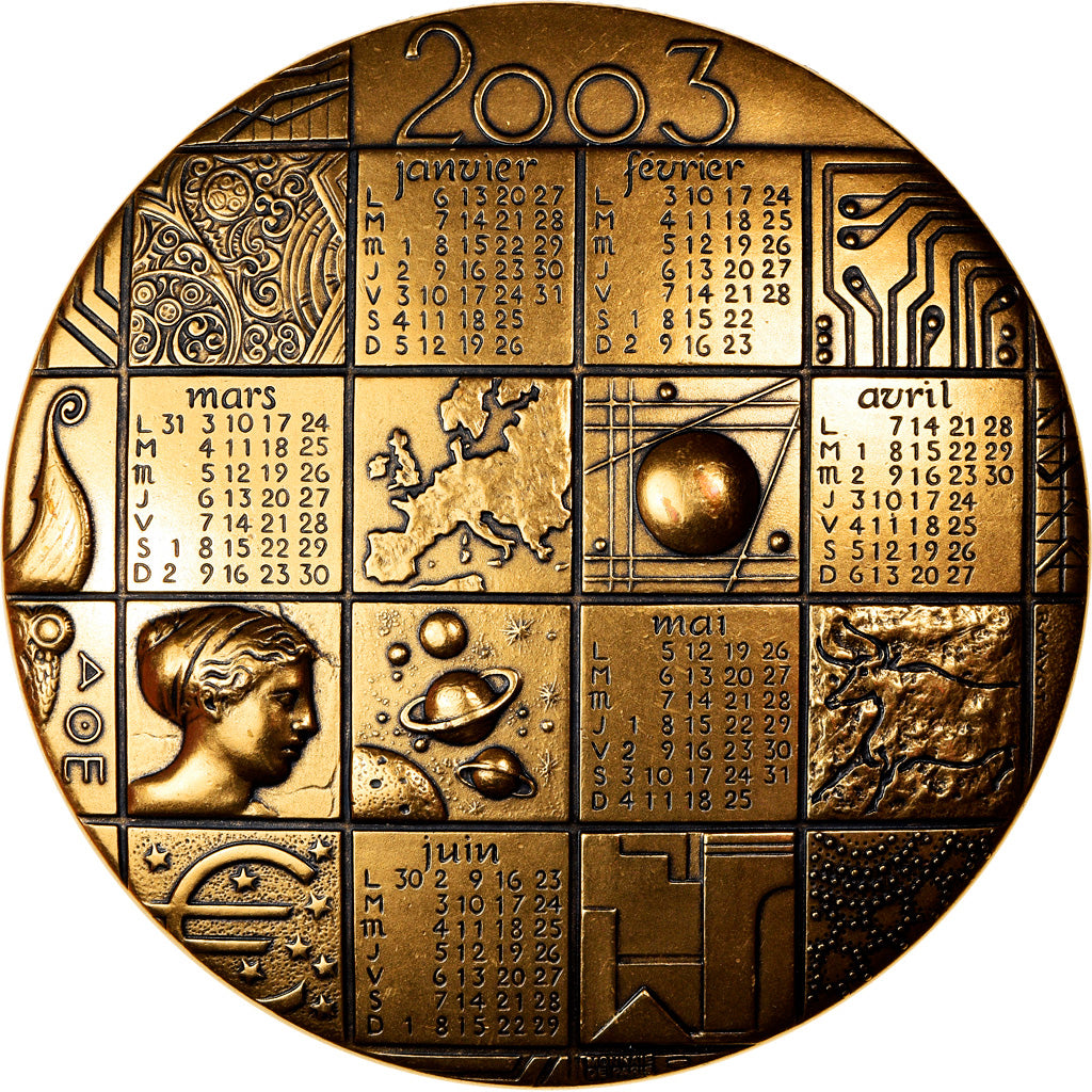 France, Médaille, Calendrier, Lycée Gaston Berger, 2003, Mayot, FDC, Bronze