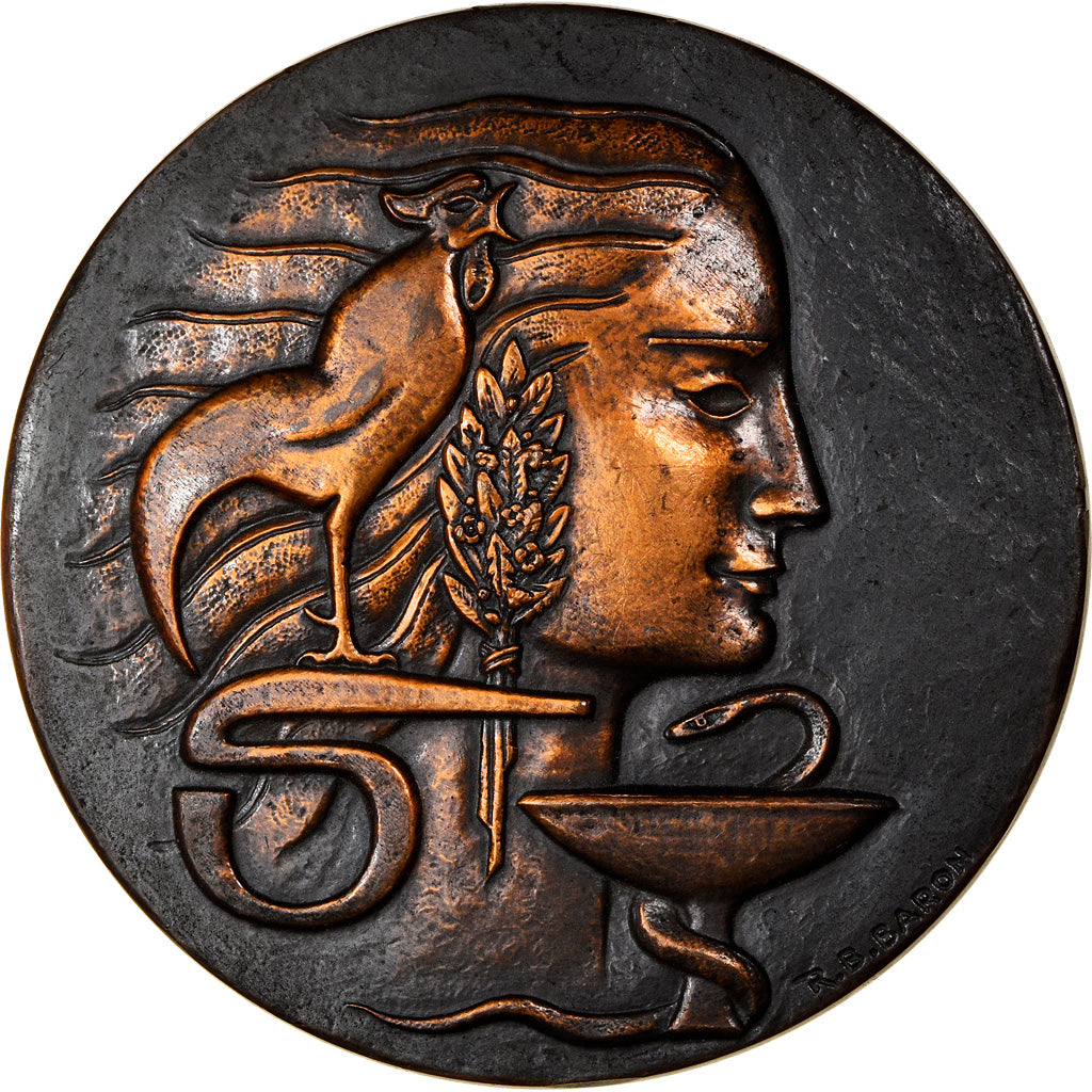 France, Médaille, Médecine, Laboratoire Mauchant, Art Déco, 1968, Baron
