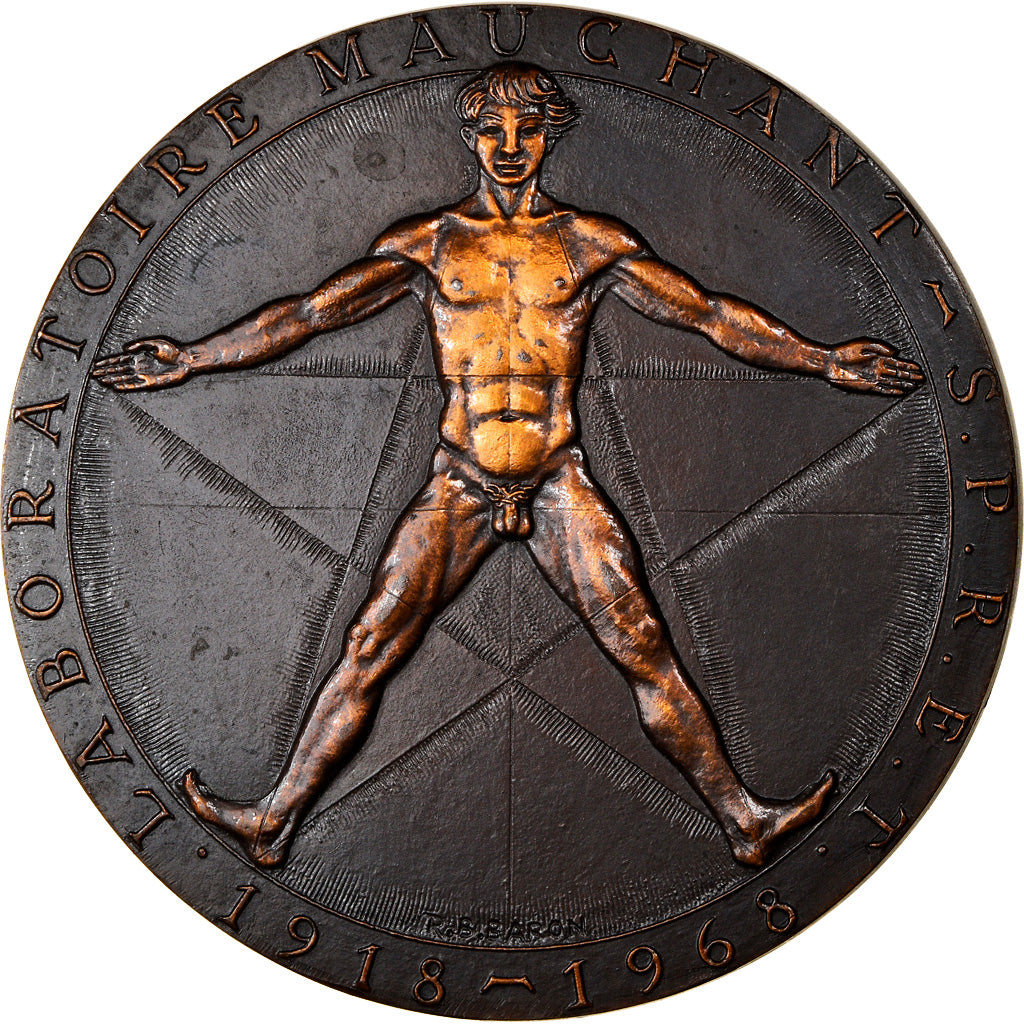 France, Médaille, Médecine, Laboratoire Mauchant, Art Déco, 1968, Baron