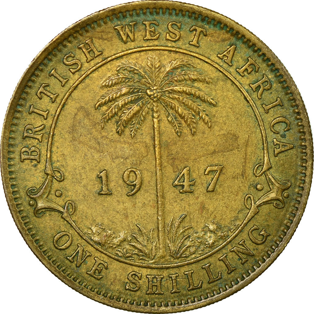 Munten, BRITS WEST AFRIKA, George VI, Shilling, 1947, ZF, Nickel-brass, KM:23
