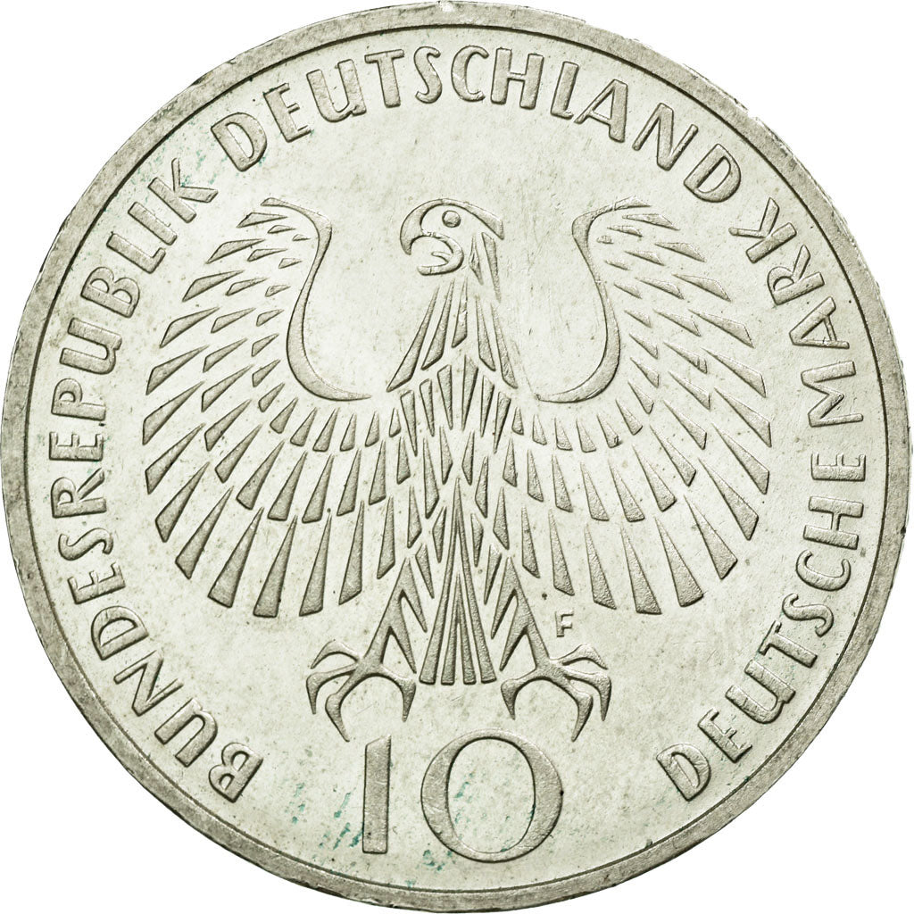 Moneta, Niemcy - RFN, 10 Mark, 1972, Stuttgart, AU(55-58), Srebro, KM:135