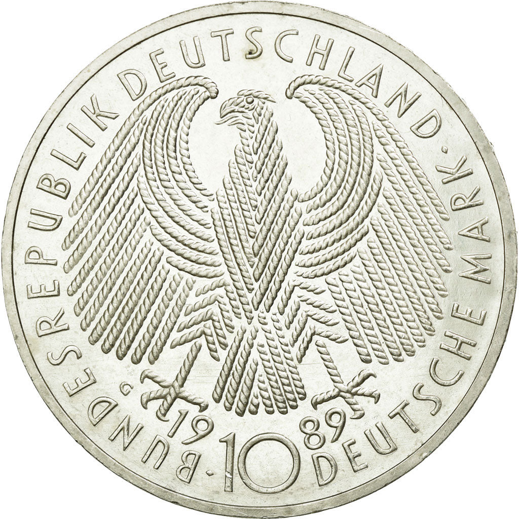 Coin, GERMANY - FEDERAL REPUBLIC, 10 Mark, 1989, Karlsruhe, Germany, MS(63)