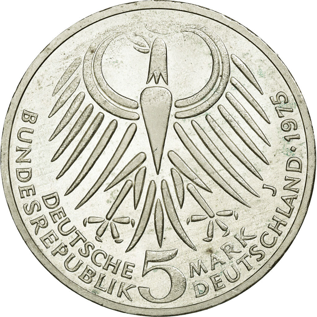 Coin, GERMANY - FEDERAL REPUBLIC, 5 Mark, 1975, Hamburg, Germany, MS(60-62)